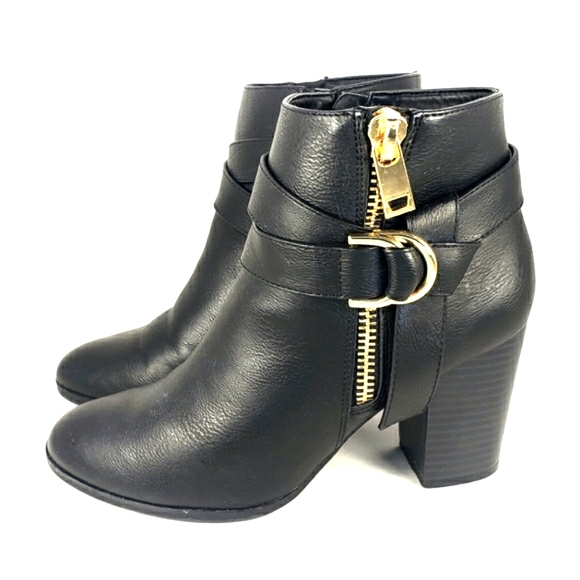 Apt. 9 Advisor Black Vegan Leather, Side Zip, Almond Toe, Bootie. Women's 7.5M - Picture 1 of 12